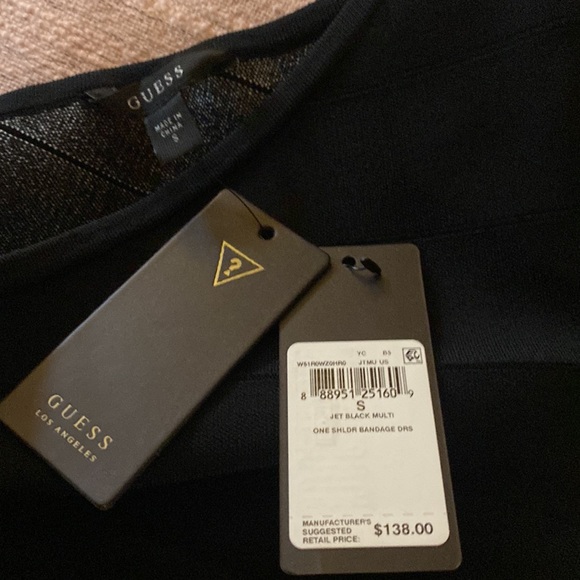 One Shoulder Guess Fitted Dress - Picture 6 of 10